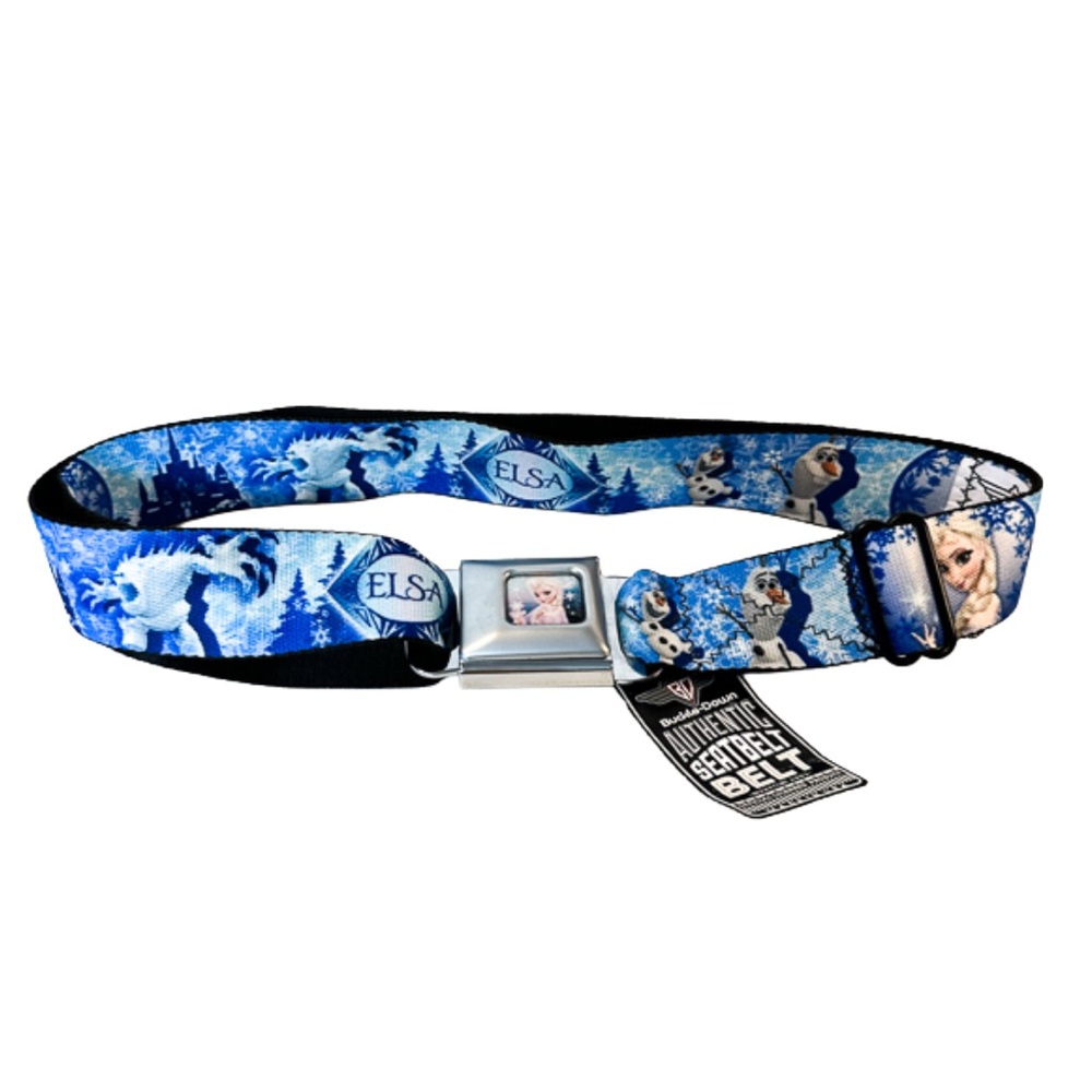 NWT Disney Frozen Elsa + Olaf Buckle-Down Seatbelt Belt